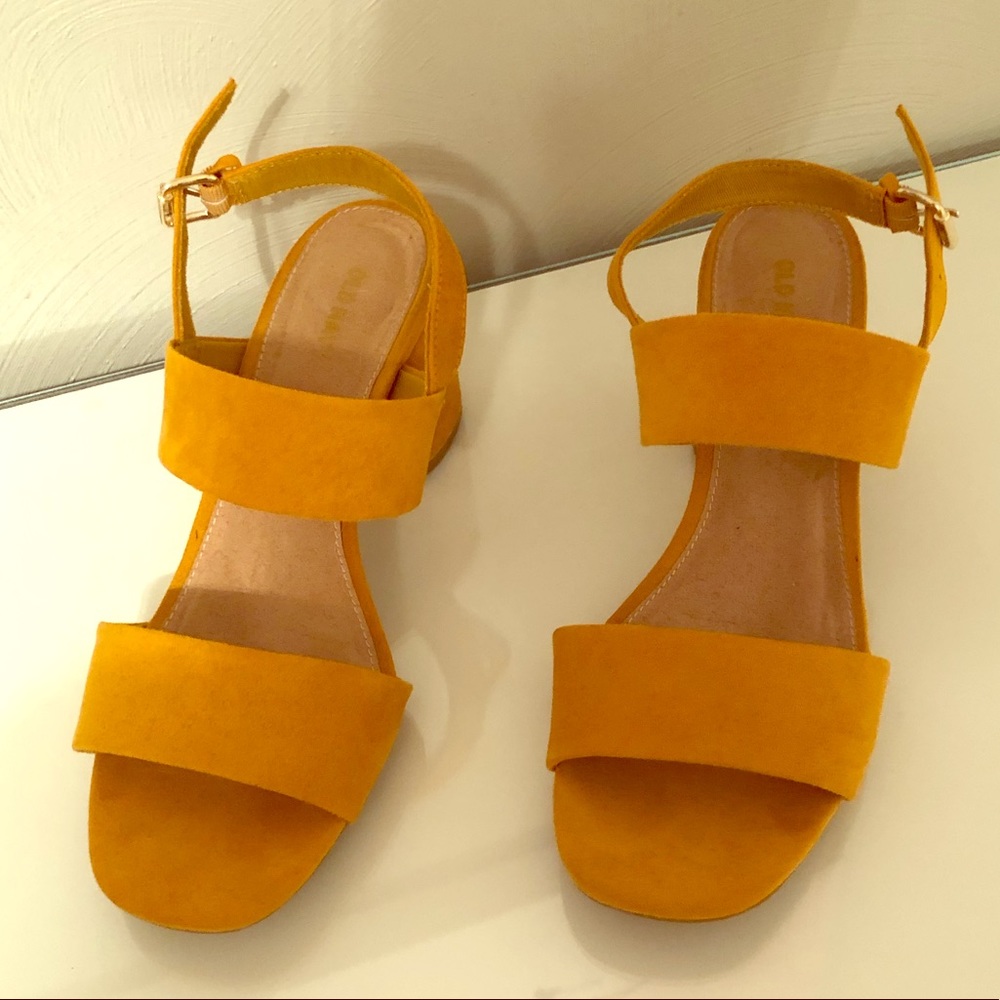 Faux-Suede Slingback Block-Heel Sandals for Women